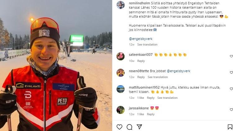 Remi Lindholm, atlet ski asal Finlandia yang alat kelaminnya membeku di Olimpiade Beijing 2022. Foto: instagram/remilinholm.