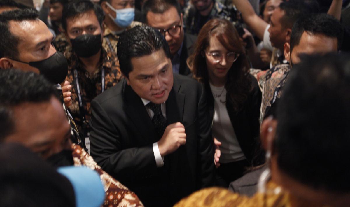 Erick Thohir resmi terpilih menjadi Ketua Umum PSSI periode 2023-2027 dalam Kongres Luar Biasa (KLB) PSSI di hotel Shangri-La, Kamis (16/02/23).