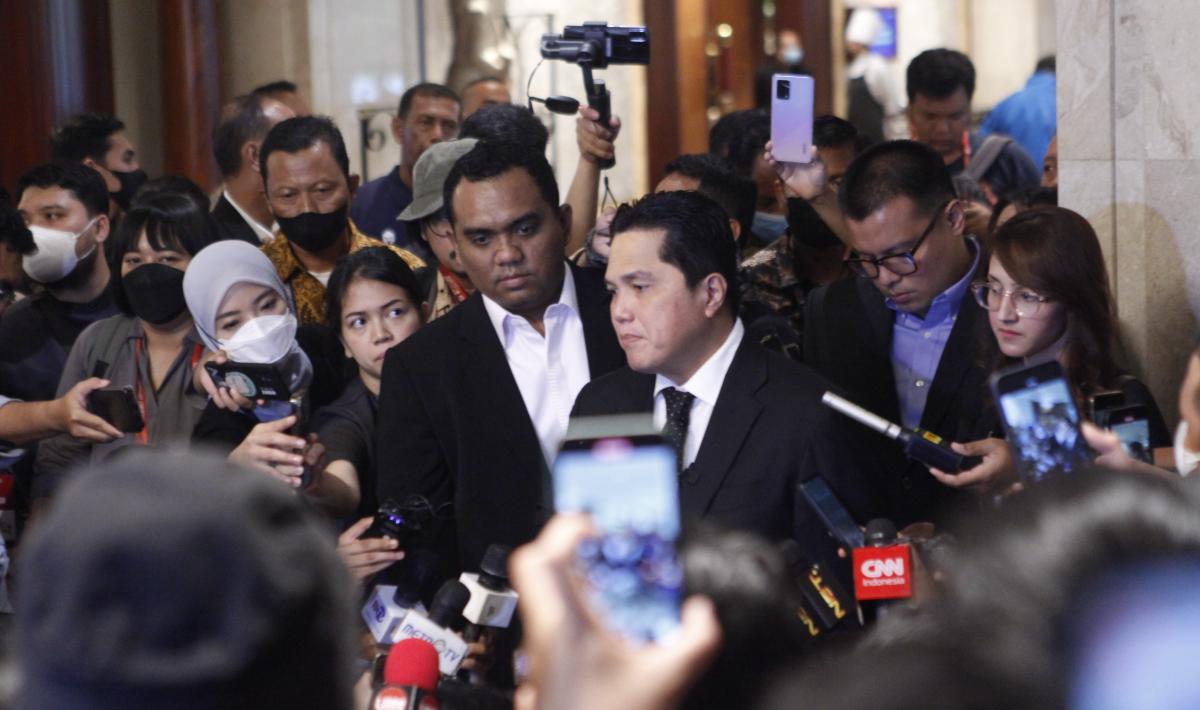 Erick Thohir resmi terpilih menjadi Ketua Umum PSSI periode 2023-2027 dalam Kongres Luar Biasa (KLB) PSSI di hotel Shangri-La, Kamis (16/02/23).