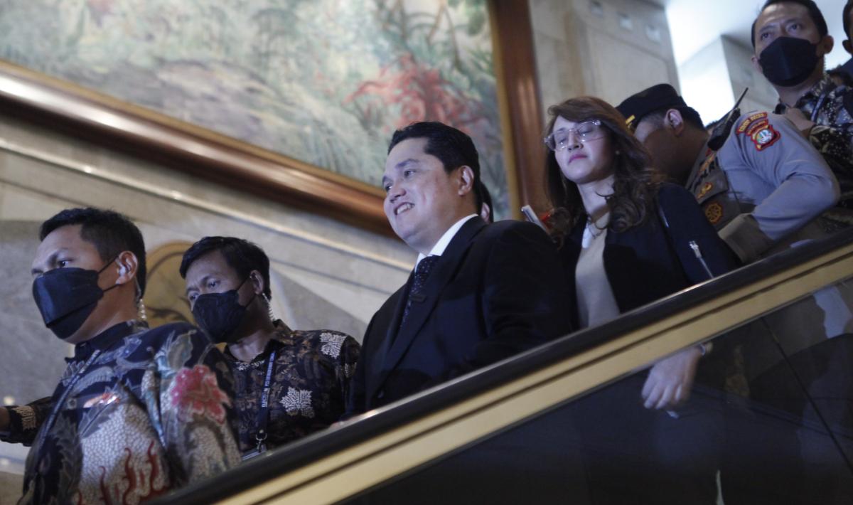 Erick Thohir resmi terpilih menjadi Ketua Umum PSSI periode 2023-2027 dalam Kongres Luar Biasa (KLB) PSSI di hotel Shangri-La, Kamis (16/02/23).