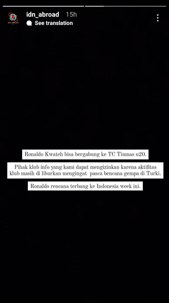 Ronaldo Kwateh dikabarkan bisa bergabung TC Timnas Indonesia U-20 jelang Piala Asia U-20 2023 Copyright: Instagram/IDN Abroad