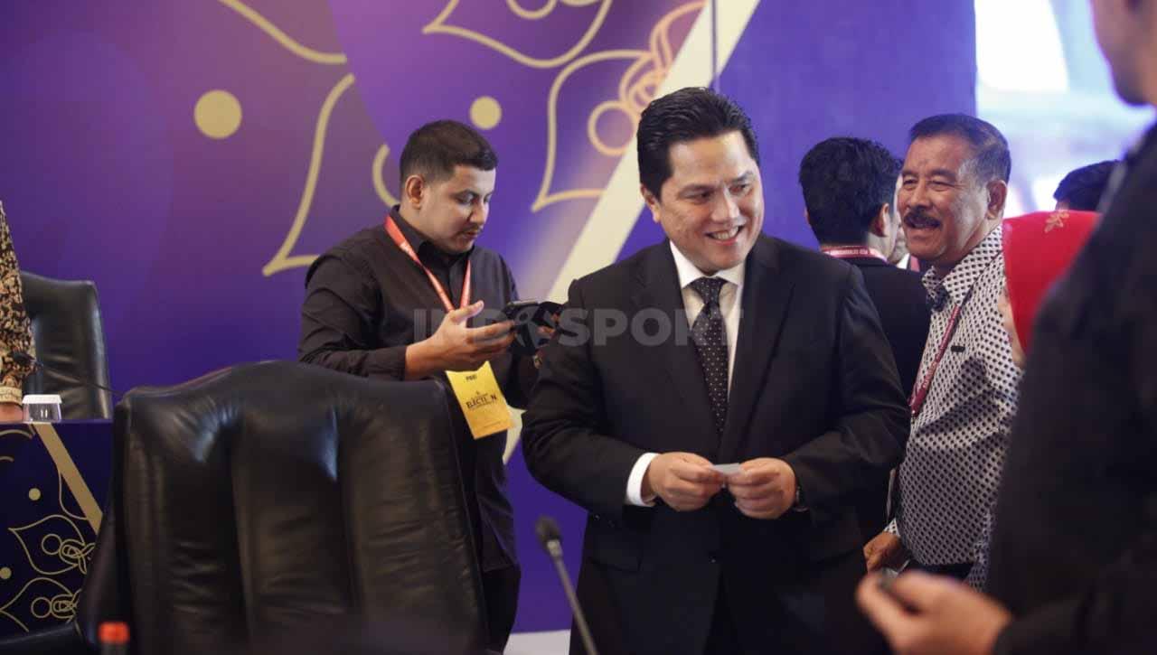 Erick Thohir resmi terpilih menjadi Ketua Umum PSSI periode 2023-2027 dalam Kongres Luar Biasa (KLB) PSSI di hotel Shangri-La, Kamis (16/02/23).