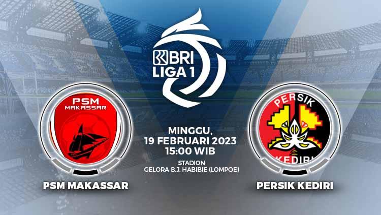 Prediksi pertandingan antara PSM Makassar vs Persik Kediri (BRI Liga 1).