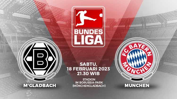 Simak link live streaming Liga Jerman (Bundesliga) antara Borussia Monchengladbach vs Bayern Munchen pada Sabtu (18/02/2023) pukul 21:30 WIB. - INDOSPORT