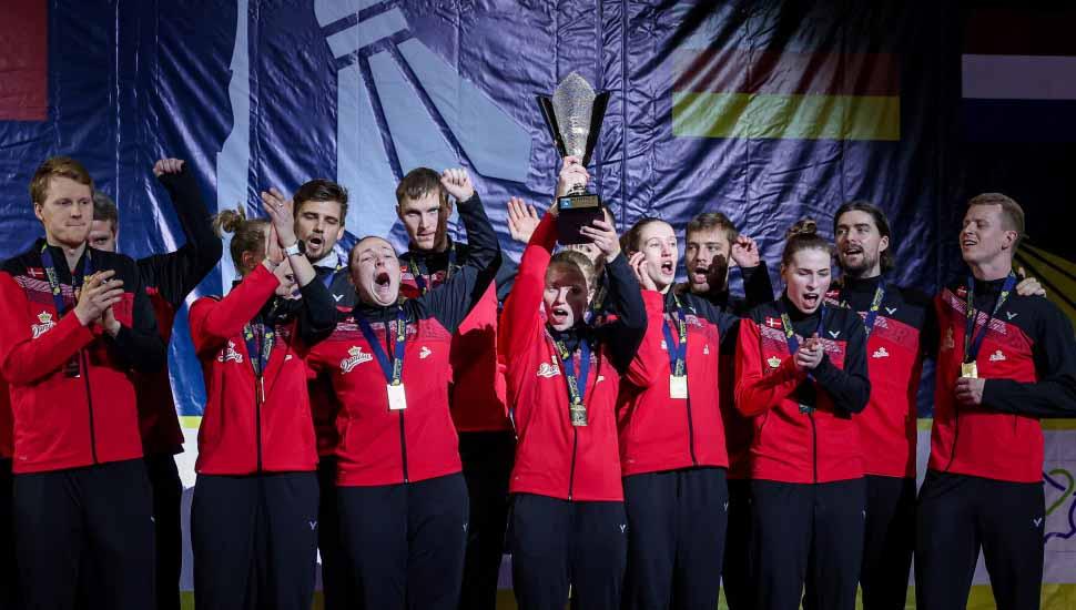 Denmark yang dipimpin Viktor Axelsen keluar sebagai kampiun kejuaraan beregu campuran bertajuk European Mixed Team Championships (EMTC) 2023. (Foto: bwfbadminton.com)