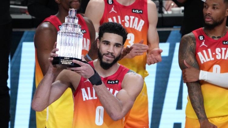 Jayson Tatum memenangkan MVP di NBA All-Star 2023. Foto: Kirby Lee-USA TODAY Sports via REUTERS.