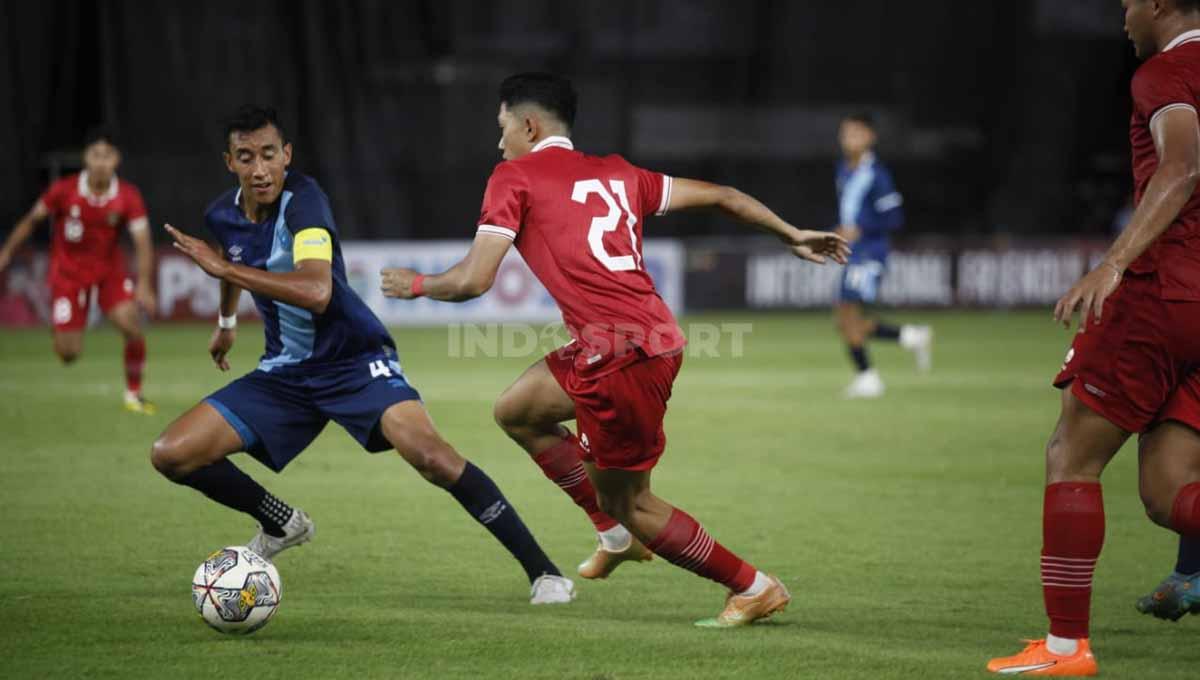 Pertandingan antara Timnas Indonesia melawan Guatemala pada Turnamen Mini yang digelar PSSI sebagai persiapan Piala Asia U-20 2023 di Stadion GBK, Selasa (21/02/23).