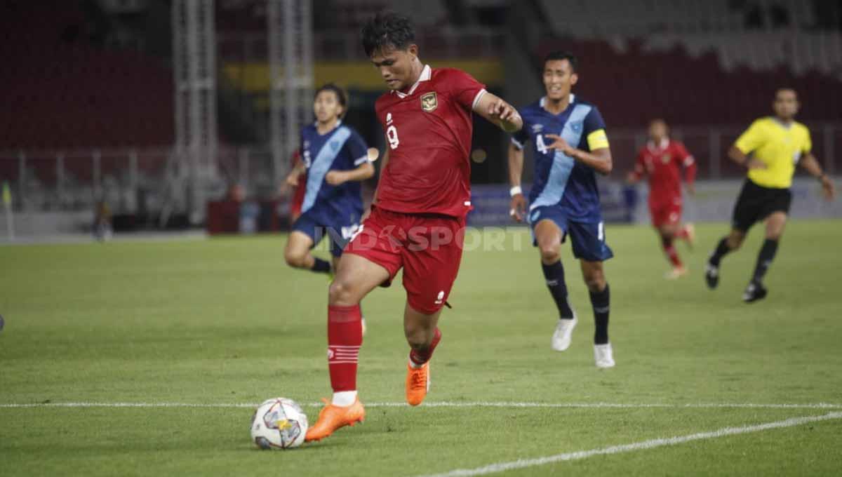 Pertandingan antara Timnas Indonesia melawan Guatemala pada Turnamen Mini yang digelar PSSI sebagai persiapan Piala Asia U-20 2023 di Stadion GBK, Selasa (21/02/23).