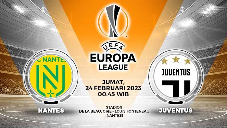 Simak link live streaming Liga Europa antara Nantes vs Juventus pada Jumat (24/02/2023) dini hari WIB di Stade de la Beaujoire – Louis Fonteneau. - INDOSPORT