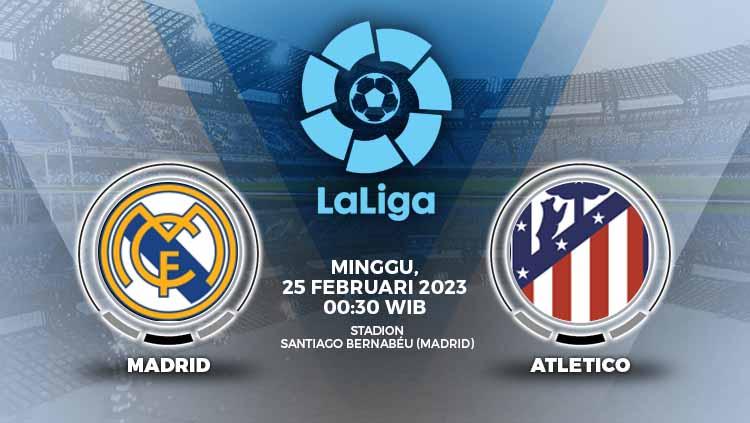 Prediksi pertandingan antara Real Madrid vs Atletico Madrid (LaLiga Spanyol).