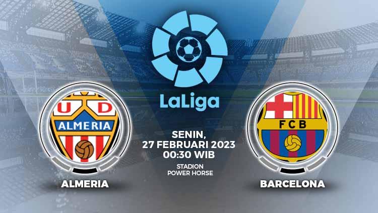 Prediksi pertandingan antara Almeria vs Barcelona (LaLiga Spanyol).