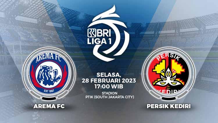 Prediksi pertandingan antara Arema FC vs Persik Kediri (BRI Liga 1).