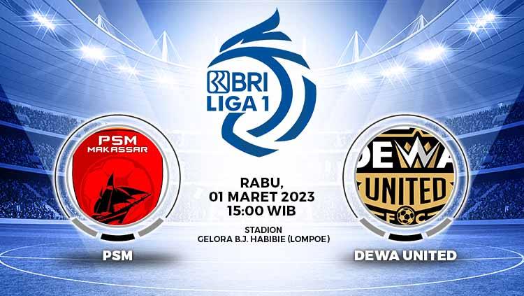 Link live streaming Liga 1 Indonesia 2022-2023 antara PSM Makassar vs Dewa United pada Rabu (1/3/23) pukul 15:00 WIB bisa Anda simak melalui artikel ini.