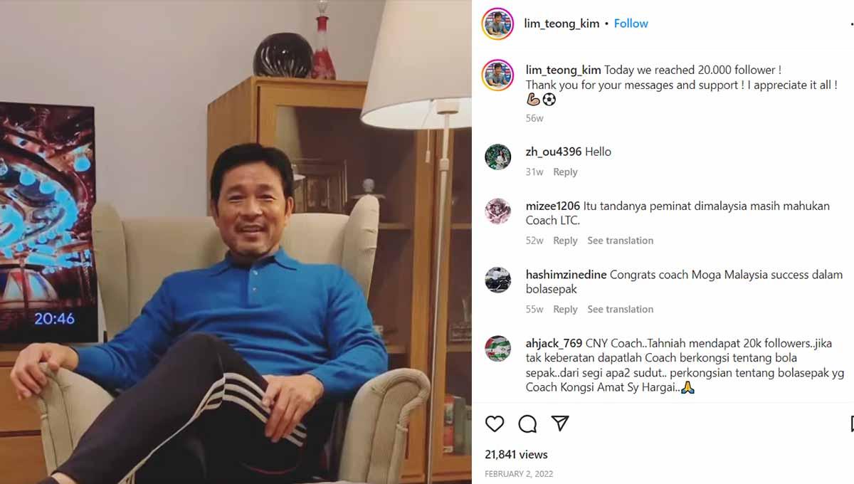 Eks pelatih Bayern Munchen, Lim Teong Kim mengatakan dirinya ingin memanggil dukun dari Indonesia usai timnya Perak FC mandul di Liga Super Malaysia. (Foto: Instagram@lim_teong_kim)