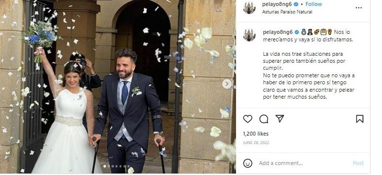Pelayo Novo Garcia, Eks pesepak bola Spanyol yang tewas tertabrak kereta api usai menikah. Copyright: instagram