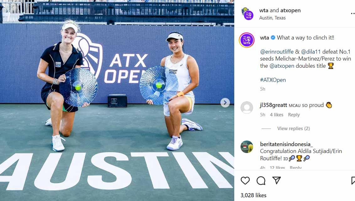 Banyak nama-nama kejutan dalam dalam daftar nominasi WTA Awards 2023 yang baru saja diumumkan. Apakah petenis asal Indonesia, Aldila Sutjiadi, juga termasuk? - INDOSPORT