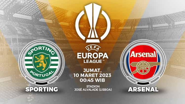 Prediksi pertandingan Liga Europa 2022-2023, antara Sporting CP vs Arsenal, Kamis malam atau Jumat (10/03/23) dini hari WIB, dapat disimak di artikel ini.