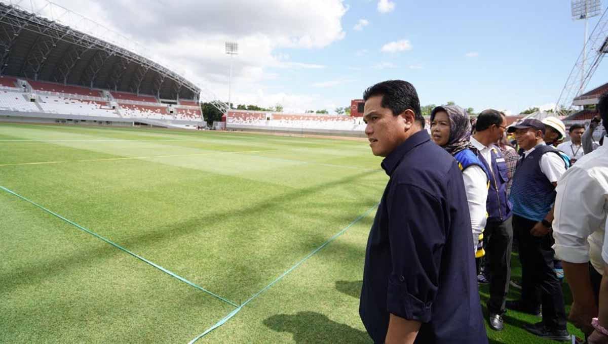 Ketum PSSI, Erick Thohir mengunjungi Stadion Jakabaring Palembang untuk persiapan Piala Dunia U-20. (Foto: PSSI)