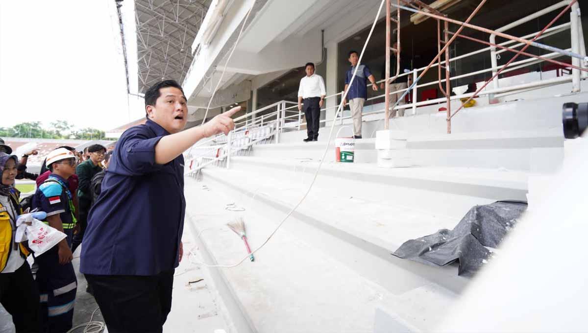 Ketum PSSI, Erick Thohir mengunjungi Stadion Jakabaring Palembang untuk persiapan Piala Dunia U-20. (Foto: PSSI)