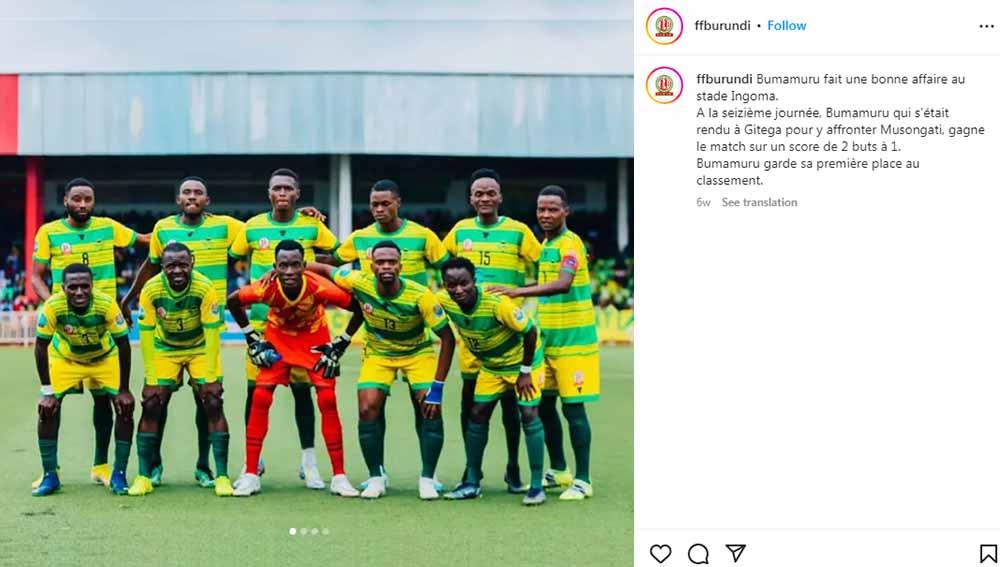 Skuat Timnas Burundi. (Foto: Instagram@ffburundi)