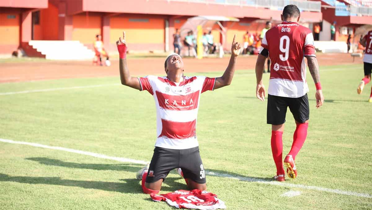 Pertandingan Liga 1 antara Madura United vs PSS Sleman di Stadion Gelora Madura Ratu Pamelingan Stadium (Pamekasan), Sabtu (11/03/23). (Foto: MO Madura United)