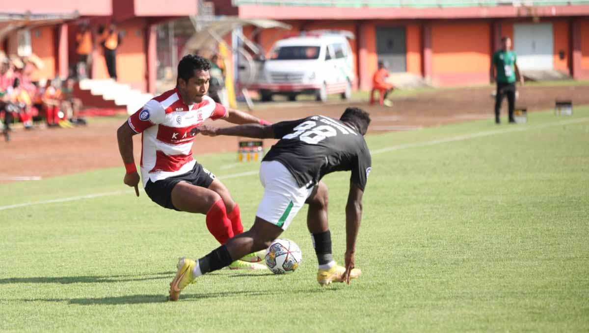 Pertandingan Liga 1 antara Madura United vs PSS Sleman di Stadion Gelora Madura Ratu Pamelingan Stadium (Pamekasan), Sabtu (11/03/23). (Foto: MO Madura United)