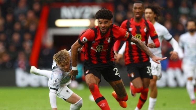 Philip Billing di laga Bournemouth vs Liverpool, Sabtu (11/03/23). Foto: Action Images via Reuters/Paul Childs.