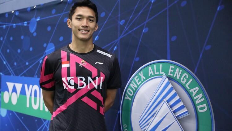 Jonatan Christie dalam sesi latihan jelang All England 2023 (Foto: Humas PP PBSI).