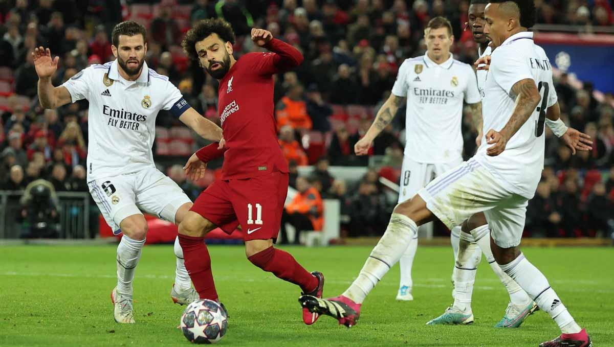 Real Madrid vs Liverpool dan Napoli vs Eintrach Frankfurt akan jadi dua laga penutup 16 besar Liga Champions 2022/2023 dan berikut jadwalnya. (Foto: REUTERS/Phil Noble) - INDOSPORT