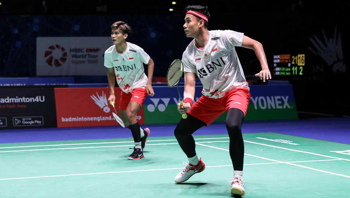 Bagas Maulana/Muhammad Shohibul Fikri menerima dengan legawa setelah disingkirkan pasangan Malaysia, Ong Yew Sin/Teo Ee Yoi dari perempat final Swiss Open 2023. Foto: PBSI.