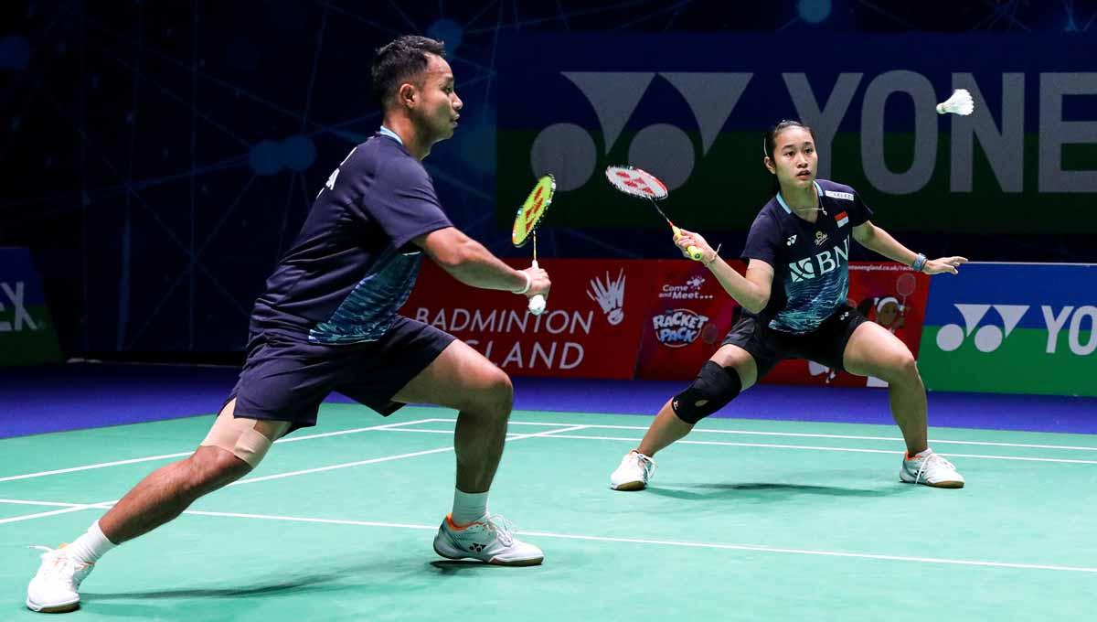 Rehan Naufal Kusharjanto/Lisa Ayu Kusumawati mengundang gelak tawa hingga membuat lawannya kebingungan saat tampil di All England 2023. (Foto: PBSI)