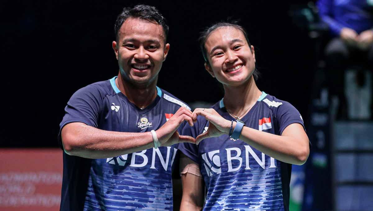 Pasangan ganda campuran Indonesia Rehan Naufal Kusharjanto/Lisa Ayu Kusumawati di laga perdana All England pada Selasa (14/3/23) waktu Inggris. (Foto: PBSI)