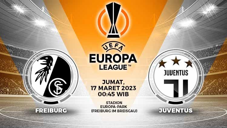 Link live streaming pertandingan Liga Europa 2022-2023 yang mempertemukan Freiburg vs Juventus pada Jumat (17/03/23).