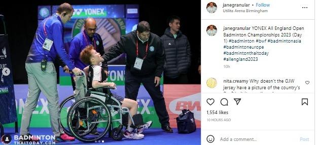 Goh Jin Wei retired di All England 2023. Copyright: instagram @janegranular