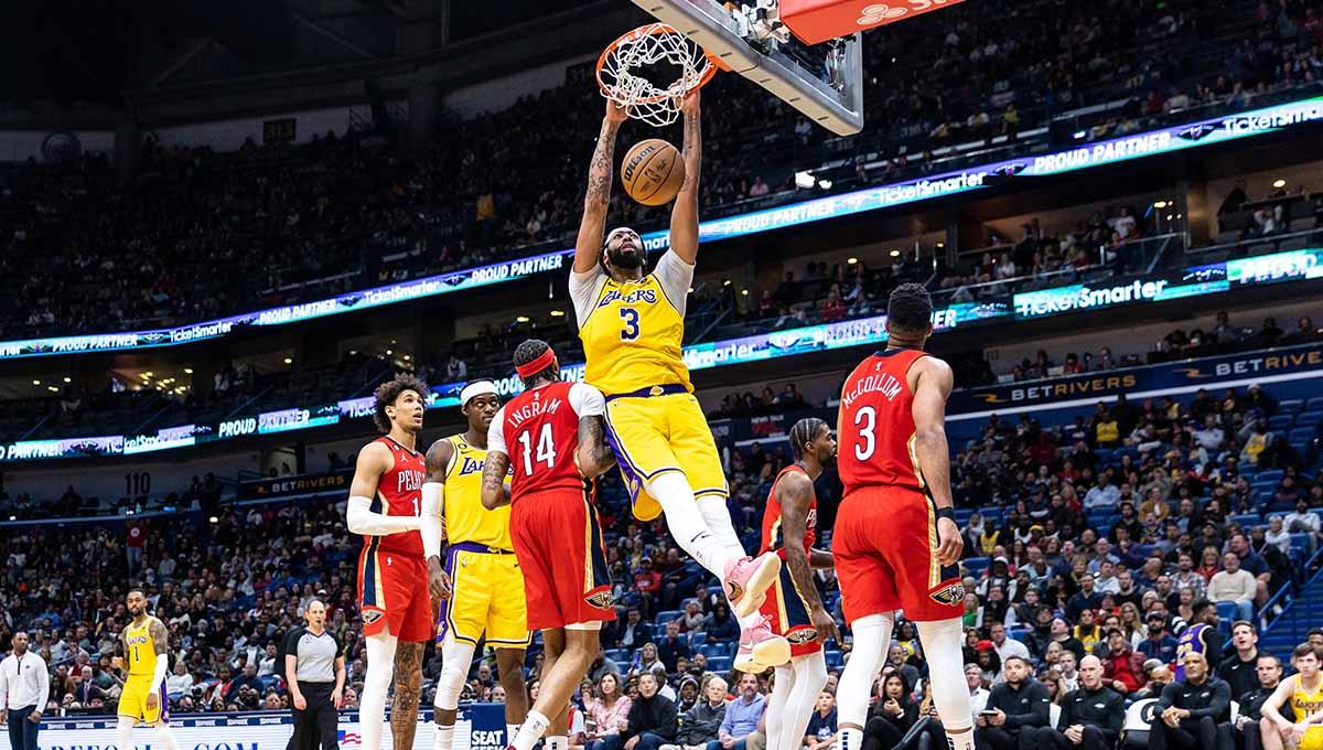 Pebasket NBA Anthony Davis di laga antara New Orleans Pelicans vs Los Angeles Lakers. (Foto: REUTERS/Stephen Lew) - INDOSPORT
