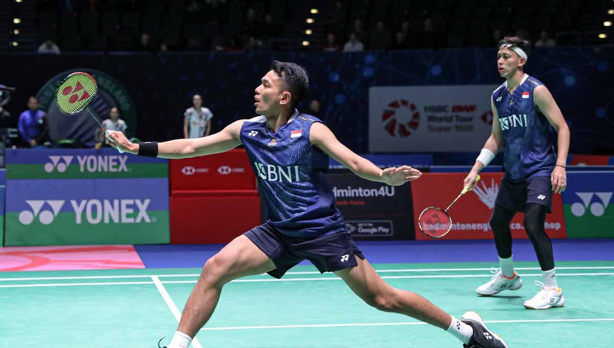Pasangan ganda putra Indonesia Fajar Alfian/Muhammad Rian Ardianto di laga perdana All England. (Foto: PBSI)