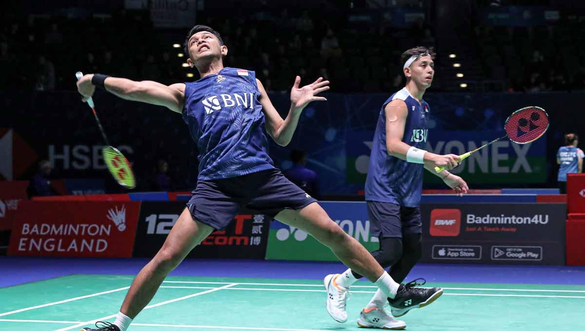 Hasil Badminton Asia Championships (BAC) 2023 antara Fajar Alfian/Muhammad Rian Ardianto vs vs He Ji Ting/Zhou Hao Dong (China), dimenangkan wakil Indonesia.