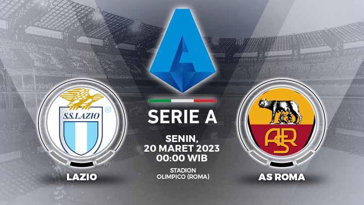 Link live streaming pertandingan Liga Italia (Serie A) 2022-2023 mempertemukan Lazio vs AS Roma pada Senin (20/03/23) dini hari WIB. - INDOSPORT