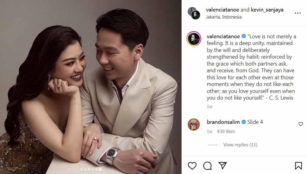 Istri bintang bulutangkis Indonesia, Kevin Sanjaya, yakni Valencia Tanoesoedibjo ditengarai tengah spill kehamilan yang membuah heboh jagat media sosial.