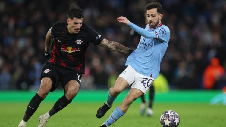 Pemain RB Leipzig, Dominik Szoboszlai (kiri). Foto: Action Images via Reuters/Lee Smith.