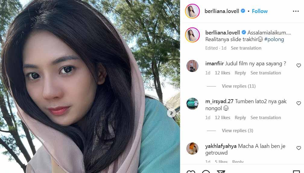 Artis cantik pegiat olahraga, Berlliana Lovell, sedang aktif bakar kalori. Pesonanya berkerudung pink, auto bikin pangling netizen di instagram.