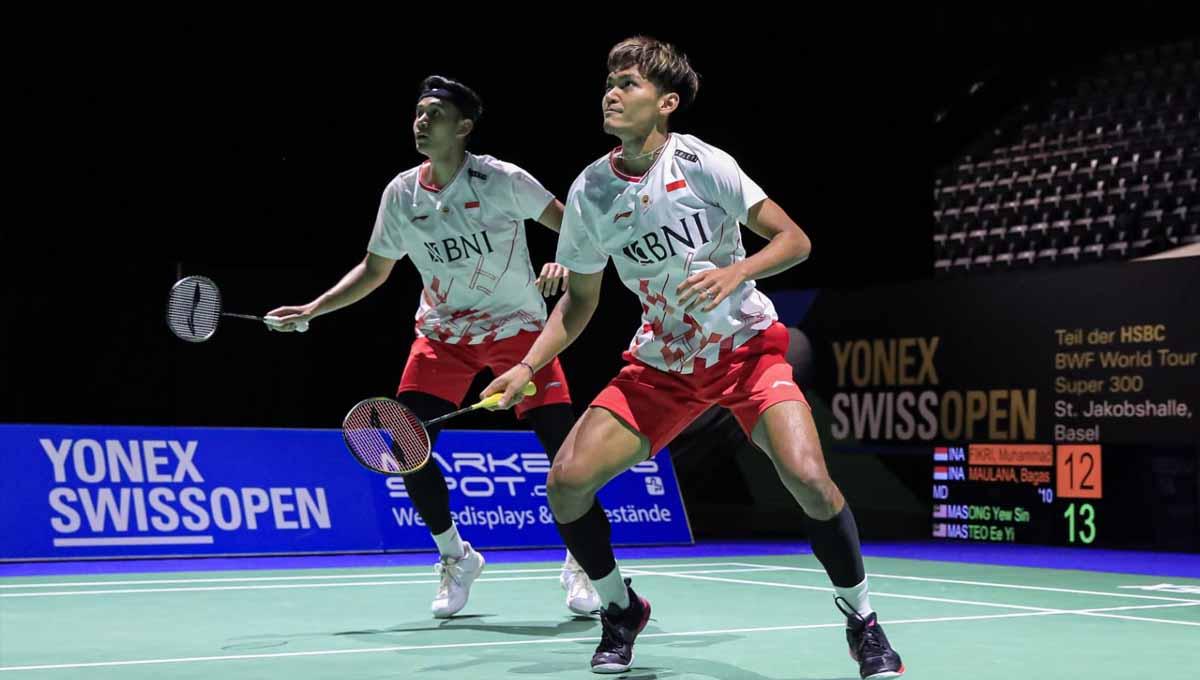 Hasil pertandingan Singapore Open 2023, Bagas Maulana/Muhammad Shohibul Fikri gagal meraih kemenangan atas Aaron Chia/Soh Wooi Yik. (PBSI)