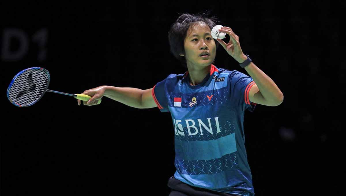 Tunggal putri Indonesia, Putri Kusuma Wardani di Swiss Open 2023. Namun ia gagal melangkah ke babak 8 besar Spain Masters 2023. (Foto: PBSI) - INDOSPORT