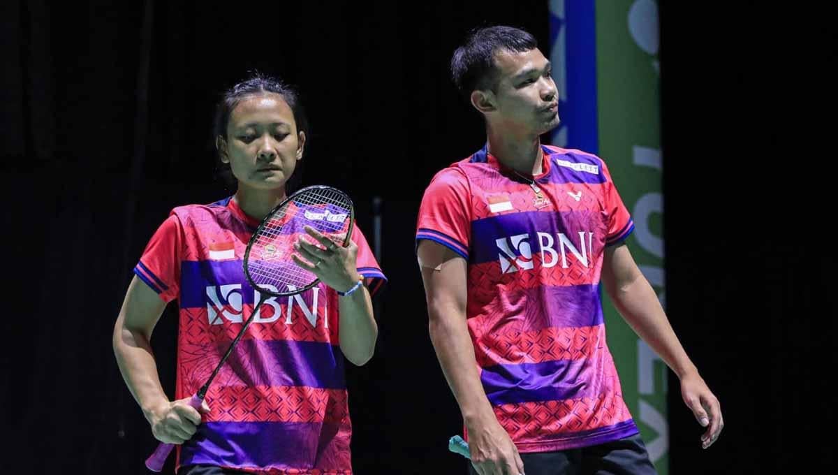 Rinov Rivaldy/Pitha Haningtyas Mentari harus mengakhiri langkah di Badminton Asia Championships (BAC) 2023 setelah kalah dari wakil Malaysia, Jumat (28/4/23). (Foto: PBSI) - INDOSPORT