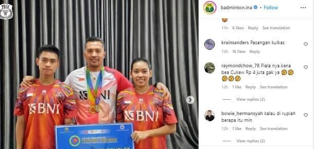 Julukan gemas dari badminton lovers untuk Jafar Hidayatullah/Aisyah Salsabila Pranata Putri Copyright: instagram @ina.badminton