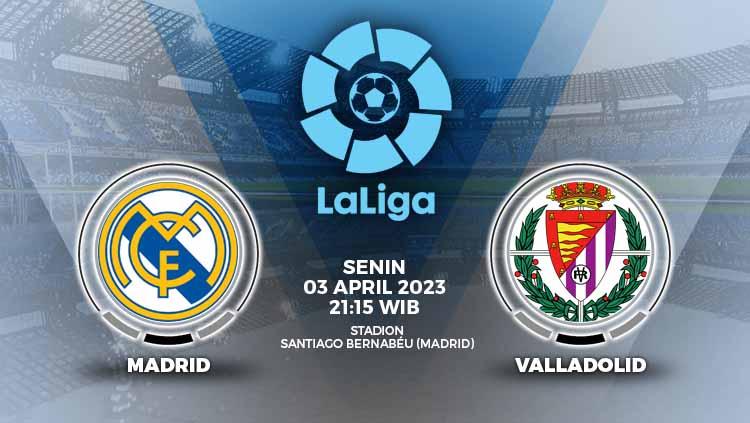 Prediksi pertandingan Liga Spanyol (LaLiga) 2022-2023 antara Real Madrid vs Valladolid pada Minggu (02/04/23) malam WIB.