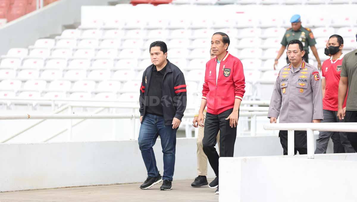 Presiden Joko Widodo memuji penampilan Timnas Indonesia saat lawan Argentina, dua hari lalu di Stadion Gelora Bung Karno (GBK) Senayan, Jakarta.