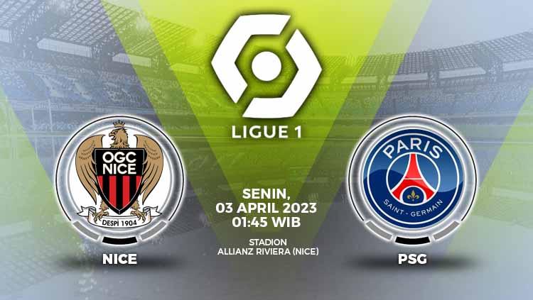 Prediksi pertandingan antara Nice vs Paris Saint-Germains (Ligue 1).