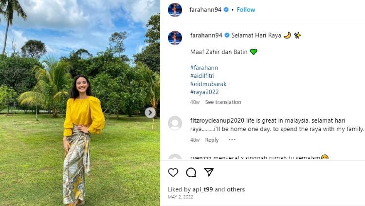Ratu senam artistik Malaysia penyegel tujuh medali emas SEA Games, Farah Ann, kian menawan dengan saat Ramadan usai pensiun pada 12 Maret 2022 lalu.
