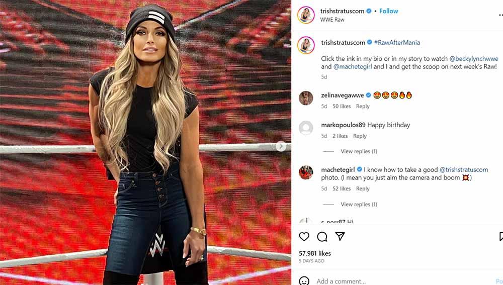 Trish Stratus, Diva WWE yang melegenda. (Foto: Instagram@trishstratuscom)